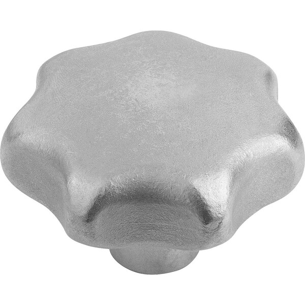 Star Grip, Form:E To DIN6336 D=M12, D1=63, H=42, Stainless Steel Blasted